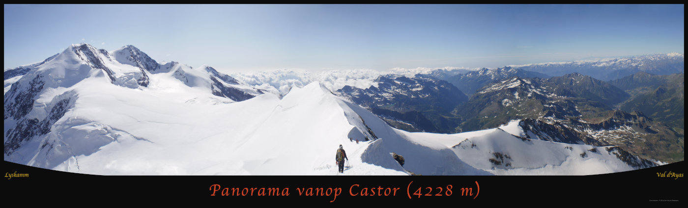 Panorama taken on the summit of Castor