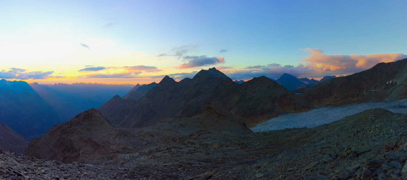 Sunset in Hochstubai Alps